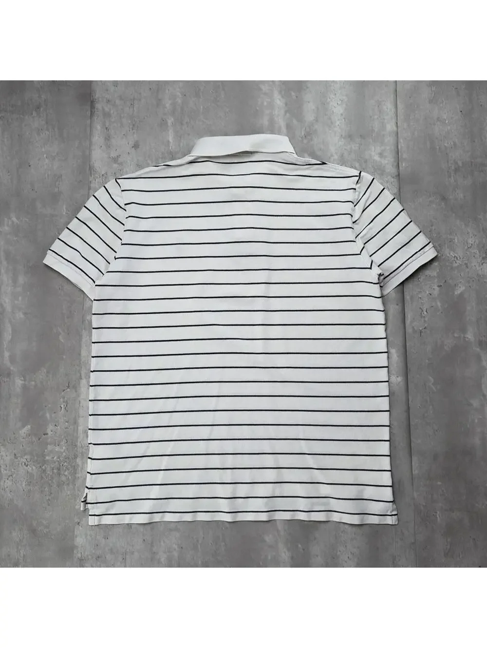 Y2K White Polo Ralph Lauren Striped Polo Shirt